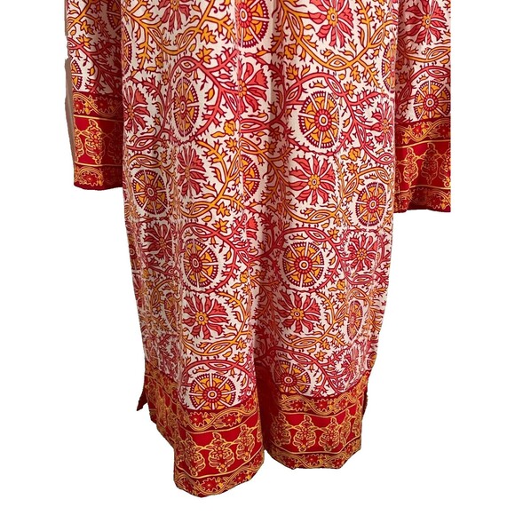 ๐ Coolibar UPF 50+ Tunic Dress Women's M Floral Geometric Boho Cotton Blend - Picture 7 of 14